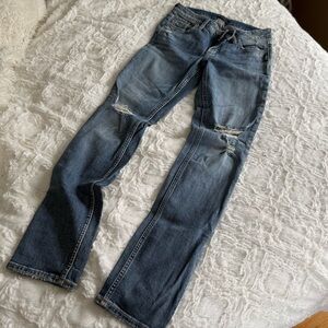 Silver Distressed Jeans Longs
